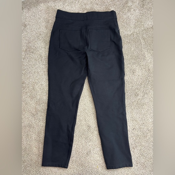 Spanx The Perfect Pant Slim Straight Ankle Pants black ponte knit fabric Large - Picture 3 of 9